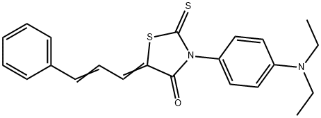 3-[4-(diethylamino)phenyl]-5-(3-phenyl-2-propenylidene)-2-thioxo-1,3-thiazolidin-4-one Struktur