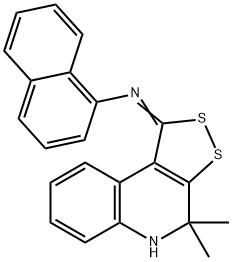 N-(4,4-dimethyl-4,5-dihydro-1H-[1,2]dithiolo[3,4-c]quinolin-1-ylidene)-N-(1-naphthyl)amine Struktur