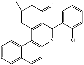 5-(2-chlorophenyl)-2,2-dimethyl-2,3,5,6-tetrahydrobenzo[a]phenanthridin-4(1H)-one Struktur