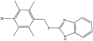 2-[(4-bromo-2,3,5,6-tetramethylbenzyl)sulfanyl]-1H-benzimidazole Struktur