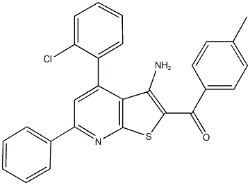 [3-amino-4-(2-chlorophenyl)-6-phenylthieno[2,3-b]pyridin-2-yl](4-methylphenyl)methanone Struktur