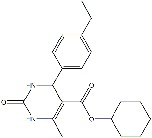 cyclohexyl 4-(4-ethylphenyl)-6-methyl-2-oxo-1,2,3,4-tetrahydro-5-pyrimidinecarboxylate Struktur