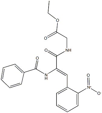 ethyl [(2-(benzoylamino)-3-{2-nitrophenyl}acryloyl)amino]acetate Struktur