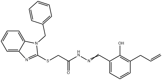 N'-(3-allyl-2-hydroxybenzylidene)-2-[(1-benzyl-1H-benzimidazol-2-yl)sulfanyl]acetohydrazide Struktur