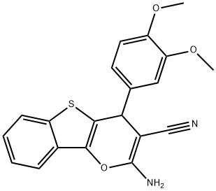 2-amino-4-(3,4-dimethoxyphenyl)-4H-[1]benzothieno[3,2-b]pyran-3-carbonitrile Struktur