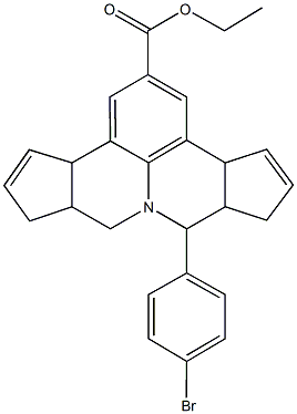 ethyl 7-(4-bromophenyl)-3b,6,6a,7,9,9a,10,12a-octahydrocyclopenta[c]cyclopenta[4,5]pyrido[3,2,1-ij]quinoline-2-carboxylate Struktur