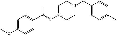 N-[1-(4-methoxyphenyl)ethylidene]-N-[4-(4-methylbenzyl)-1-piperazinyl]amine Struktur