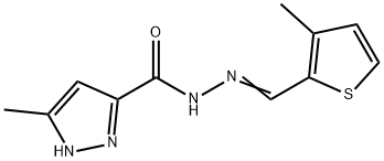 3-methyl-N'-[(3-methyl-2-thienyl)methylene]-1H-pyrazole-5-carbohydrazide Struktur