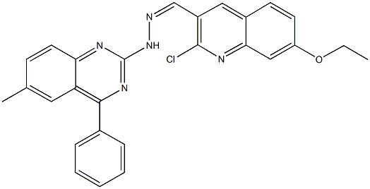 2-chloro-7-ethoxy-3-quinolinecarbaldehyde (6-methyl-4-phenyl-2-quinazolinyl)hydrazone Struktur