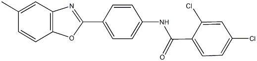 2,4-dichloro-N-[4-(5-methyl-1,3-benzoxazol-2-yl)phenyl]benzamide Struktur