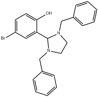 4-bromo-2-(1,3-dibenzyl-2-imidazolidinyl)phenol Struktur