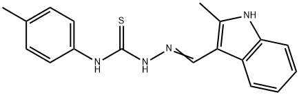 2-methyl-1H-indole-3-carbaldehyde N-(4-methylphenyl)thiosemicarbazone Struktur