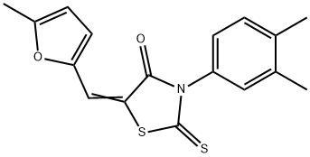 3-(3,4-dimethylphenyl)-5-[(5-methyl-2-furyl)methylene]-2-thioxo-1,3-thiazolidin-4-one Struktur