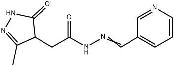 2-(3-methyl-5-oxo-4,5-dihydro-1H-pyrazol-4-yl)-N'-(3-pyridinylmethylene)acetohydrazide Struktur