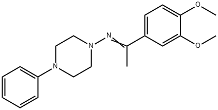 N-[1-(3,4-dimethoxyphenyl)ethylidene]-N-(4-phenyl-1-piperazinyl)amine Struktur