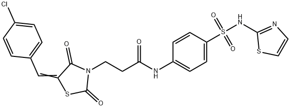 3-[5-(4-chlorobenzylidene)-2,4-dioxo-1,3-thiazolidin-3-yl]-N-{4-[(1,3-thiazol-2-ylamino)sulfonyl]phenyl}propanamide Struktur