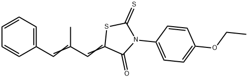 3-(4-ethoxyphenyl)-5-(2-methyl-3-phenyl-2-propenylidene)-2-thioxo-1,3-thiazolidin-4-one Struktur