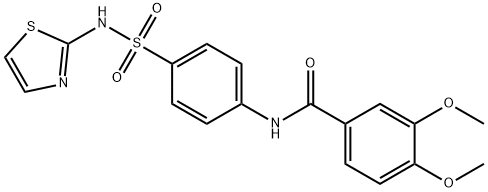 3,4-dimethoxy-N-{4-[(1,3-thiazol-2-ylamino)sulfonyl]phenyl}benzamide Struktur