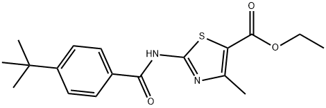 ethyl 2-[(4-tert-butylbenzoyl)amino]-4-methyl-1,3-thiazole-5-carboxylate Struktur