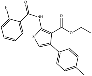 ethyl 2-[(2-fluorobenzoyl)amino]-4-(4-methylphenyl)-3-thiophenecarboxylate Struktur