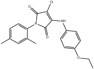 3-chloro-1-(2,4-dimethylphenyl)-4-(4-ethoxyanilino)-1H-pyrrole-2,5-dione Struktur