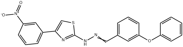 3-phenoxybenzaldehyde (4-{3-nitrophenyl}-1,3-thiazol-2-yl)hydrazone Struktur