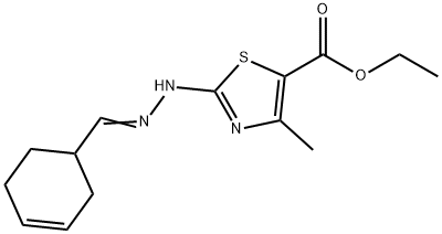 ethyl 2-[2-(3-cyclohexen-1-ylmethylene)hydrazino]-4-methyl-1,3-thiazole-5-carboxylate Struktur