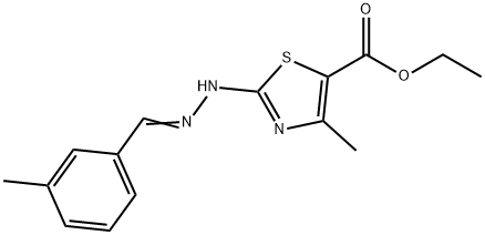 ethyl 4-methyl-2-[2-(3-methylbenzylidene)hydrazino]-1,3-thiazole-5-carboxylate Struktur