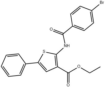 ethyl 2-[(4-bromobenzoyl)amino]-5-phenylthiophene-3-carboxylate Struktur