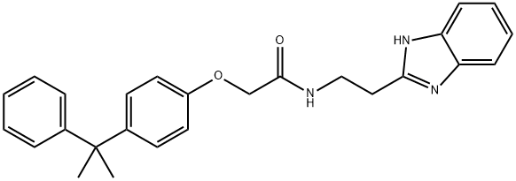 N-[2-(1H-benzimidazol-2-yl)ethyl]-2-[4-(1-methyl-1-phenylethyl)phenoxy]acetamide Struktur