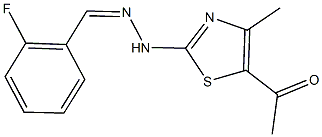 2-fluorobenzaldehyde (5-acetyl-4-methyl-1,3-thiazol-2-yl)hydrazone Struktur