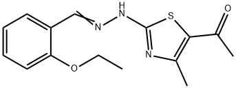 2-ethoxybenzaldehyde (5-acetyl-4-methyl-1,3-thiazol-2-yl)hydrazone Struktur