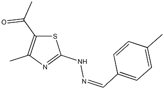 4-methylbenzaldehyde (5-acetyl-4-methyl-1,3-thiazol-2-yl)hydrazone Struktur