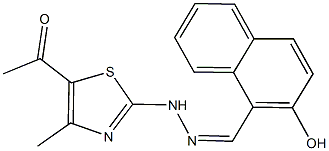 2-hydroxy-1-naphthaldehyde (5-acetyl-4-methyl-1,3-thiazol-2-yl)hydrazone Struktur