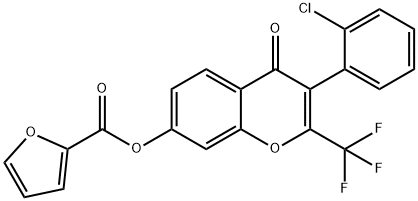 3-(2-chlorophenyl)-4-oxo-2-(trifluoromethyl)-4H-chromen-7-yl 2-furoate Struktur