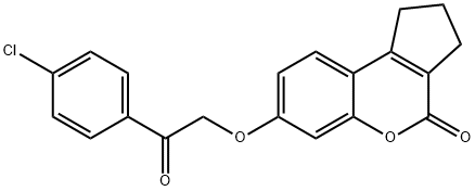 7-[2-(4-chlorophenyl)-2-oxoethoxy]-2,3-dihydrocyclopenta[c]chromen-4(1H)-one Struktur