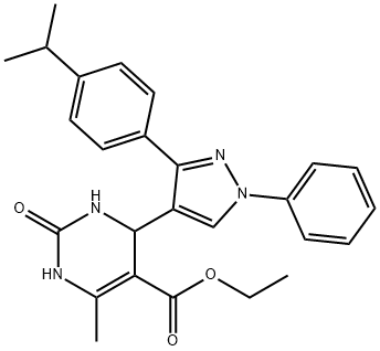 ethyl 4-[3-(4-isopropylphenyl)-1-phenyl-1H-pyrazol-4-yl]-6-methyl-2-oxo-1,2,3,4-tetrahydro-5-pyrimidinecarboxylate Struktur