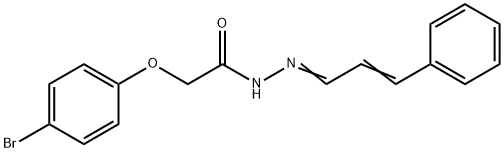 2-(4-bromophenoxy)-N'-(3-phenyl-2-propenylidene)acetohydrazide Struktur