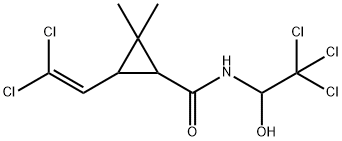 3-(2,2-dichlorovinyl)-2,2-dimethyl-N-(2,2,2-trichloro-1-hydroxyethyl)cyclopropanecarboxamide Struktur