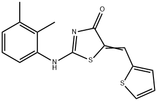 2-(2,3-dimethylanilino)-5-(2-thienylmethylene)-1,3-thiazol-4(5H)-one Struktur