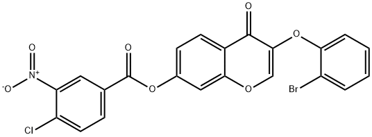 3-(2-bromophenoxy)-4-oxo-4H-chromen-7-yl 4-chloro-3-nitrobenzoate Struktur