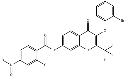 3-(2-bromophenoxy)-4-oxo-2-(trifluoromethyl)-4H-chromen-7-yl 2-chloro-4-nitrobenzoate Struktur