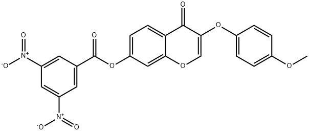 3-(4-methoxyphenoxy)-4-oxo-4H-chromen-7-yl 3,5-bisnitrobenzoate Struktur