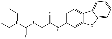 2-(dibenzo[b,d]furan-3-ylamino)-2-oxoethyl diethyldithiocarbamate Struktur