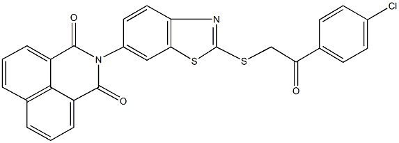 2-(2-{[2-(4-chlorophenyl)-2-oxoethyl]sulfanyl}-1,3-benzothiazol-6-yl)-1H-benzo[de]isoquinoline-1,3(2H)-dione Struktur