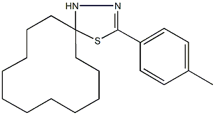 3-(4-methylphenyl)-4-thia-1,2-diazaspiro[4.11]hexadec-2-ene Struktur