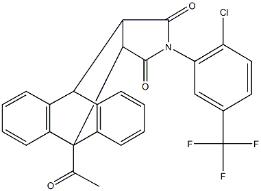 1-acetyl-17-[2-chloro-5-(trifluoromethyl)phenyl]-17-azapentacyclo[6.6.5.0~2,7~.0~9,14~.0~15,19~]nonadeca-2,4,6,9,11,13-hexaene-16,18-dione Struktur