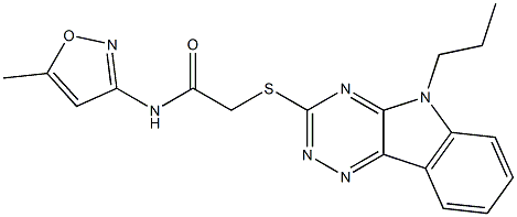 N-(5-methyl-3-isoxazolyl)-2-[(5-propyl-5H-[1,2,4]triazino[5,6-b]indol-3-yl)sulfanyl]acetamide Struktur