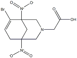 {6-bromo-1,5-bisnitro-3-azabicyclo[3.3.1]non-6-en-3-yl}acetic acid Struktur