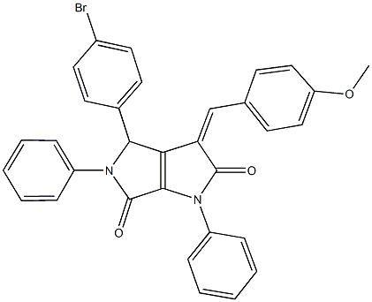 4-(4-bromophenyl)-3-(4-methoxybenzylidene)-1,5-diphenyl-1,3,4,5-tetrahydropyrrolo[3,4-b]pyrrole-2,6-dione Struktur